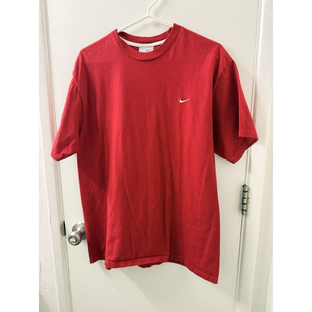 Nike Red Cotton Logo Short Sleeve Crew Neck Men's‎ T-Shirt Size XL